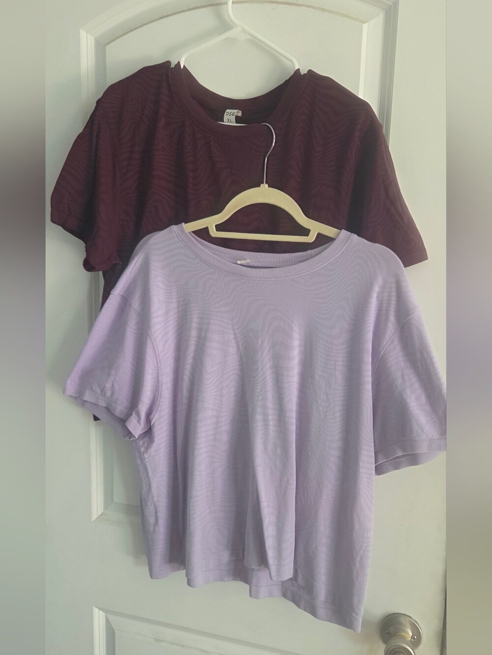 DSG Athletic Short Sleeve Tee Duo — Lavender and Burgundy Sz XL